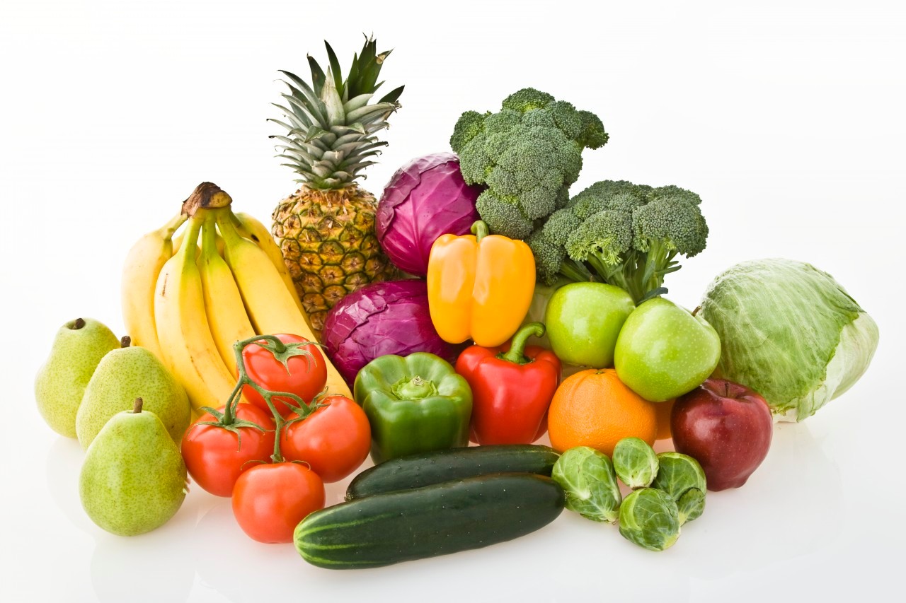 Variety of fresh fruits and vegetables --- Image by © Ned Frisk Photography/Corbis