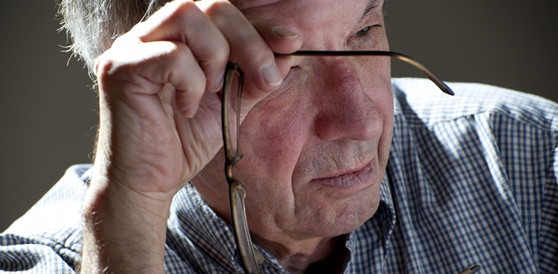 28 Jun 2012, England, UK --- concerned mature seventy year old retired person --- Image by © David Burton/Corbis