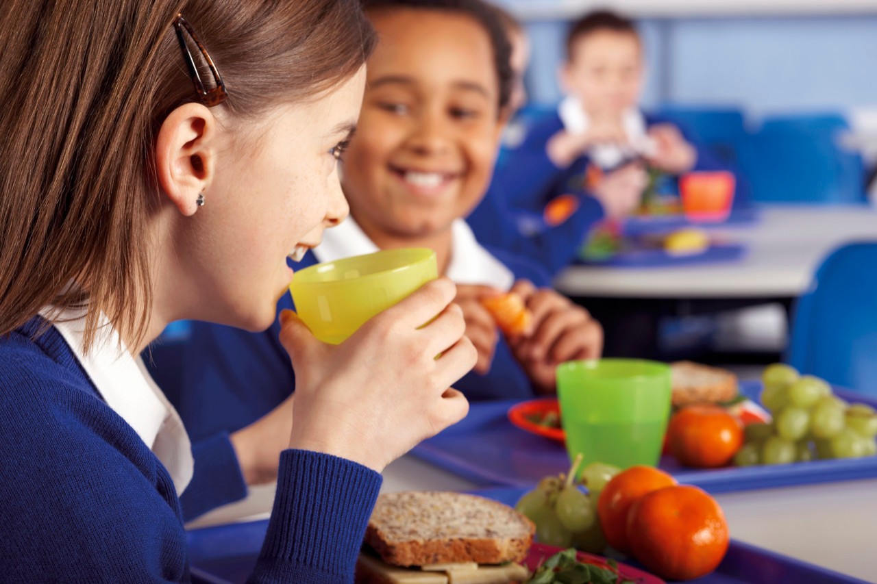 School Children Eating a Healthy Lunch --- Image by © David Ashley/Corbis