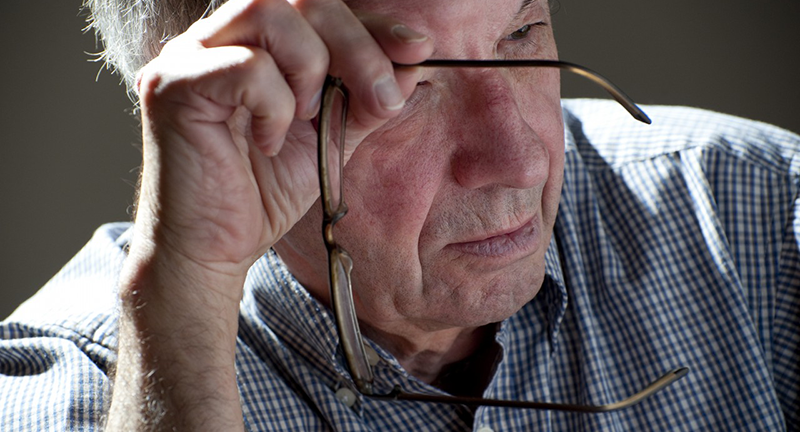 28 Jun 2012, England, UK --- concerned mature seventy year old retired person --- Image by © David Burton/Corbis