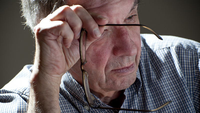 28 Jun 2012, England, UK --- concerned mature seventy year old retired person --- Image by © David Burton/Corbis