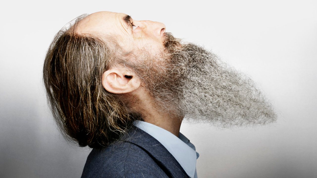 Bearded Man Looking Up --- Image by © John Rensten/Corbis