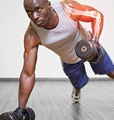 30 Jan 2015 --- Highlighted arm of strong man lifting weights --- Image by Â© Wavebreak Media LTD/Wavebreak Media Ltd./Corbis