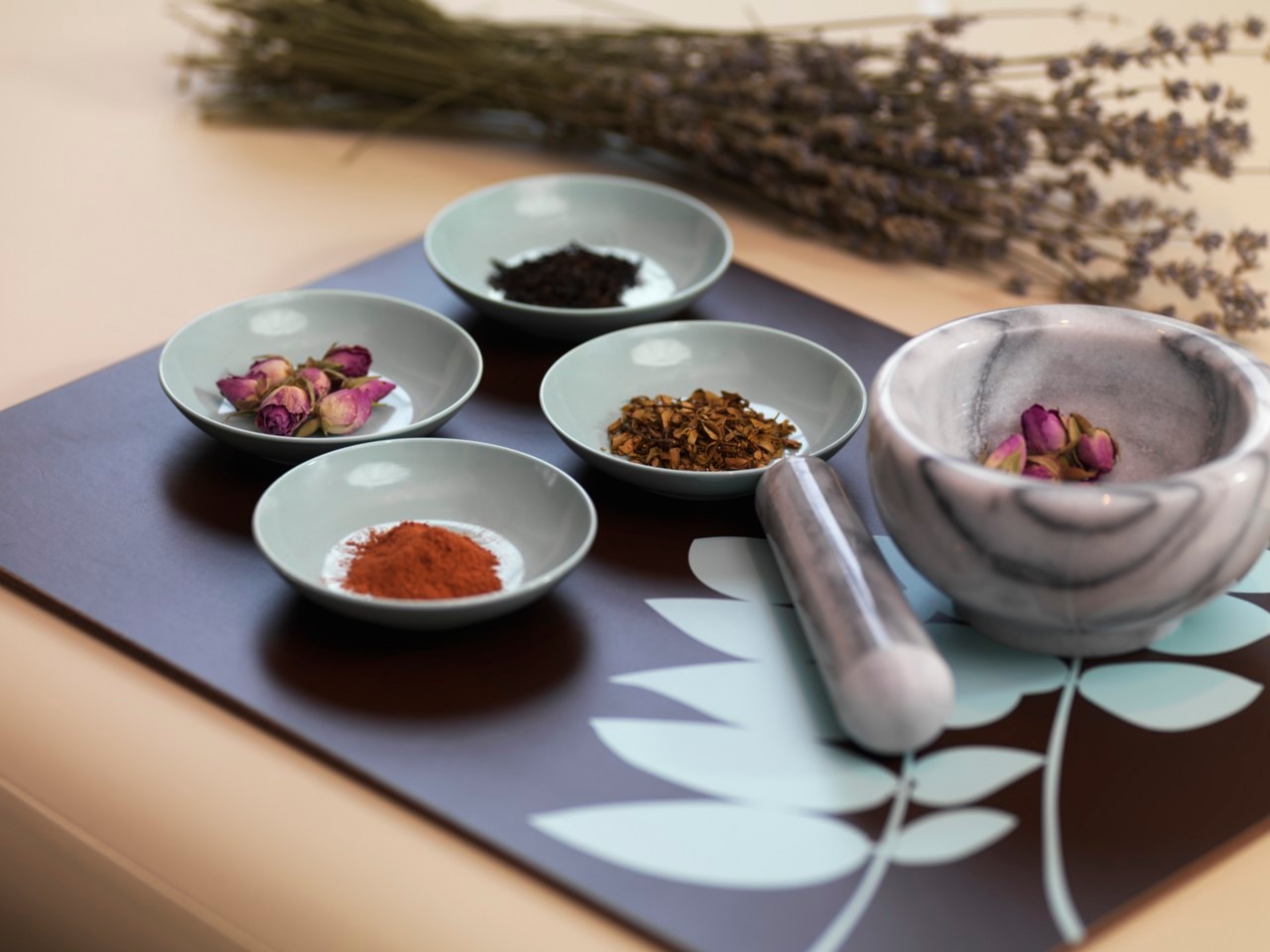 Mortar and Pestle with Dried Herbs --- Image by © Radius Images/Corbis