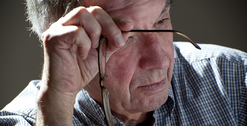 28 Jun 2012, England, UK --- concerned mature seventy year old retired person --- Image by © David Burton/Corbis