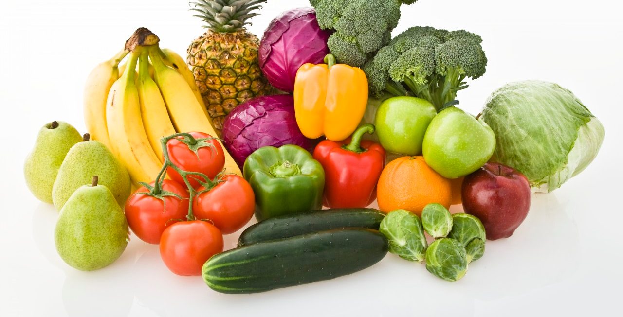 Variety of fresh fruits and vegetables --- Image by © Ned Frisk Photography/Corbis