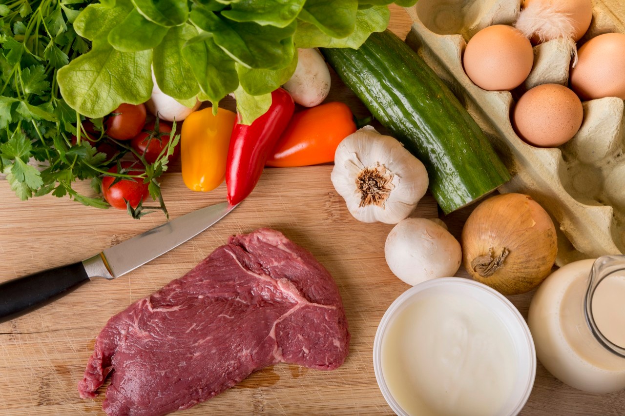 04 Feb 2014 --- Ingredients for Kebab Omelett, Low Carb --- Image by © Carmen Steiner/Westend61/Corbis