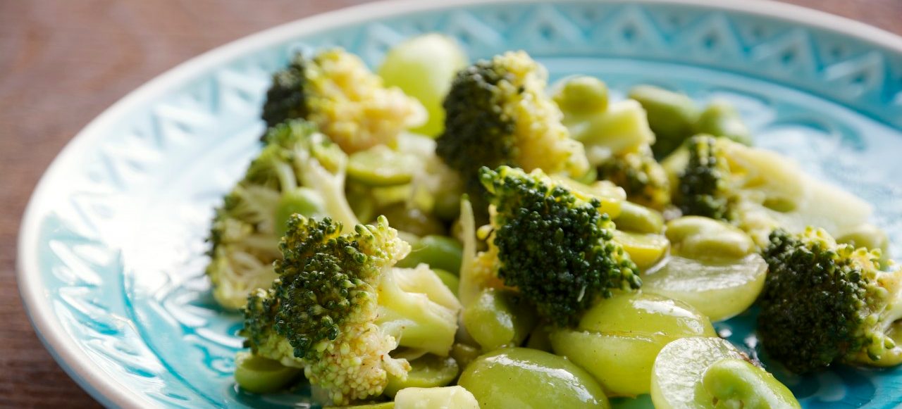 25 Mar 2014 --- Broccoli, Fava Bean and Grape Salad --- Image by © Harald Walker/Westend61/Corbis