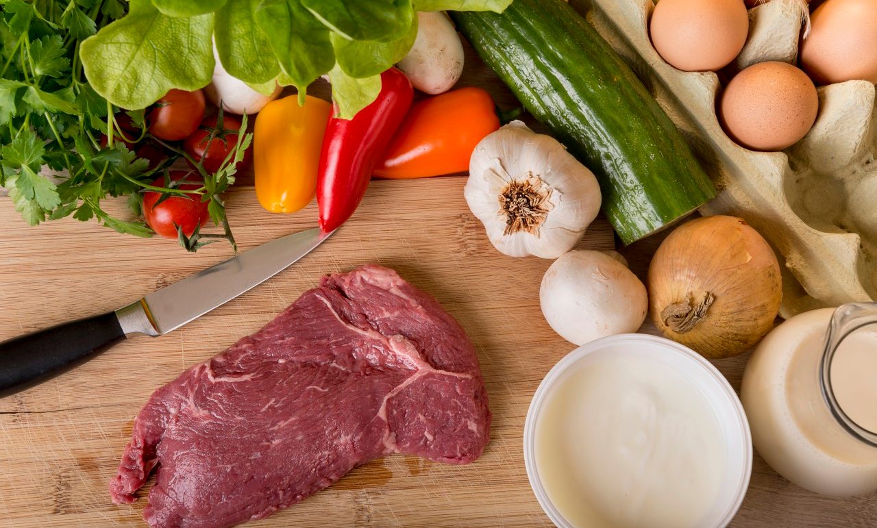 04 Feb 2014 --- Ingredients for Kebab Omelett, Low Carb --- Image by © Carmen Steiner/Westend61/Corbis