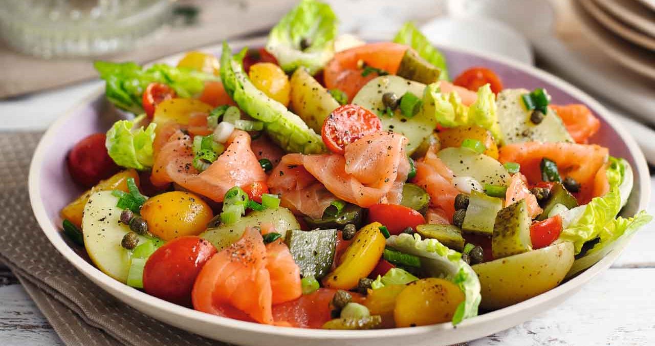 Smoked salmon and potato salad