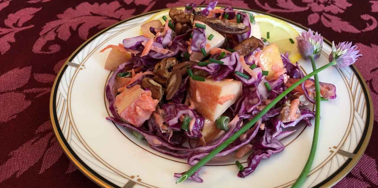 Purple Slaw with Pecans and Apples